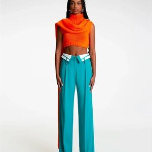 Hanifa Orange Imani Knit Top
